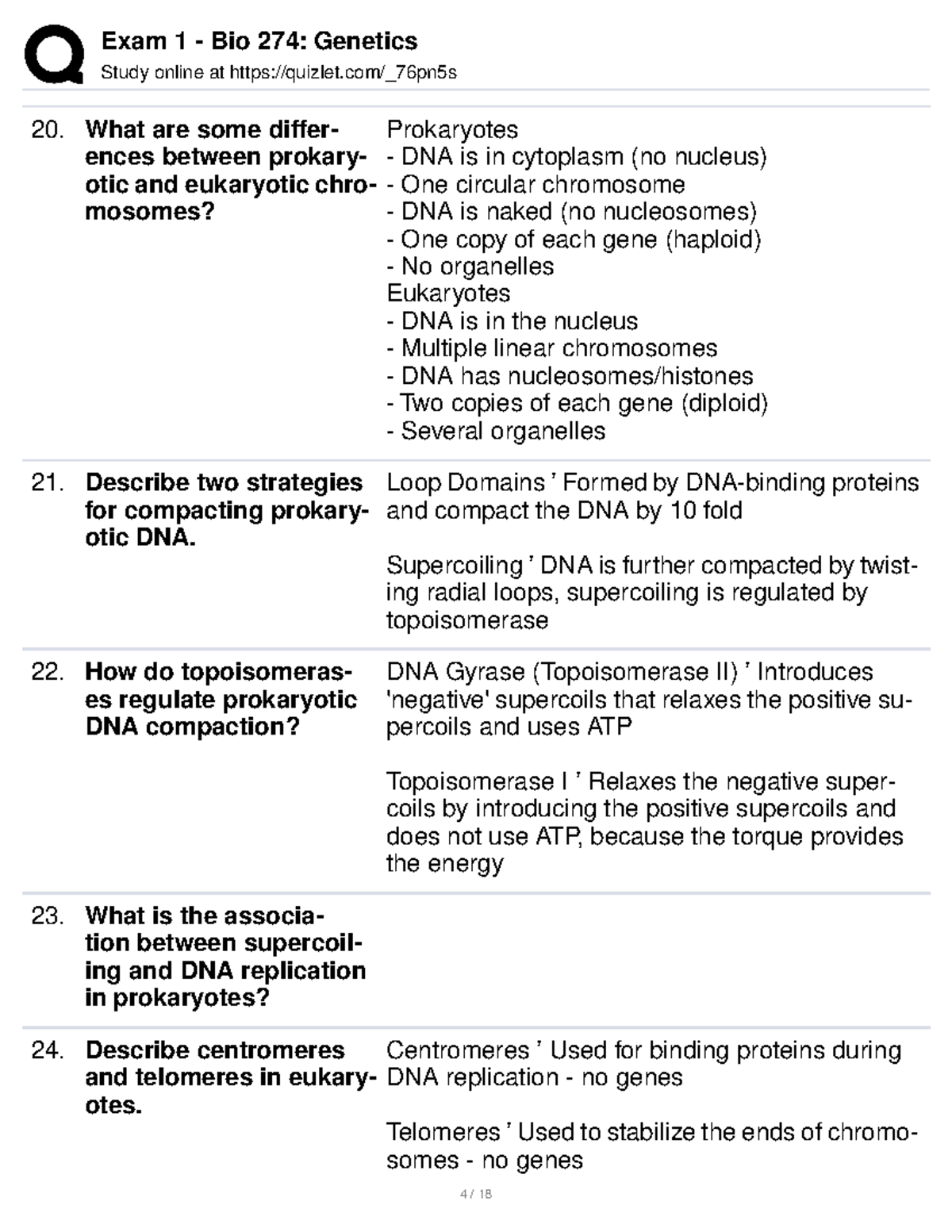 Bio 274 - Genetics (3) - Exam 1 - Bio 274: Genetics Study Online At ...