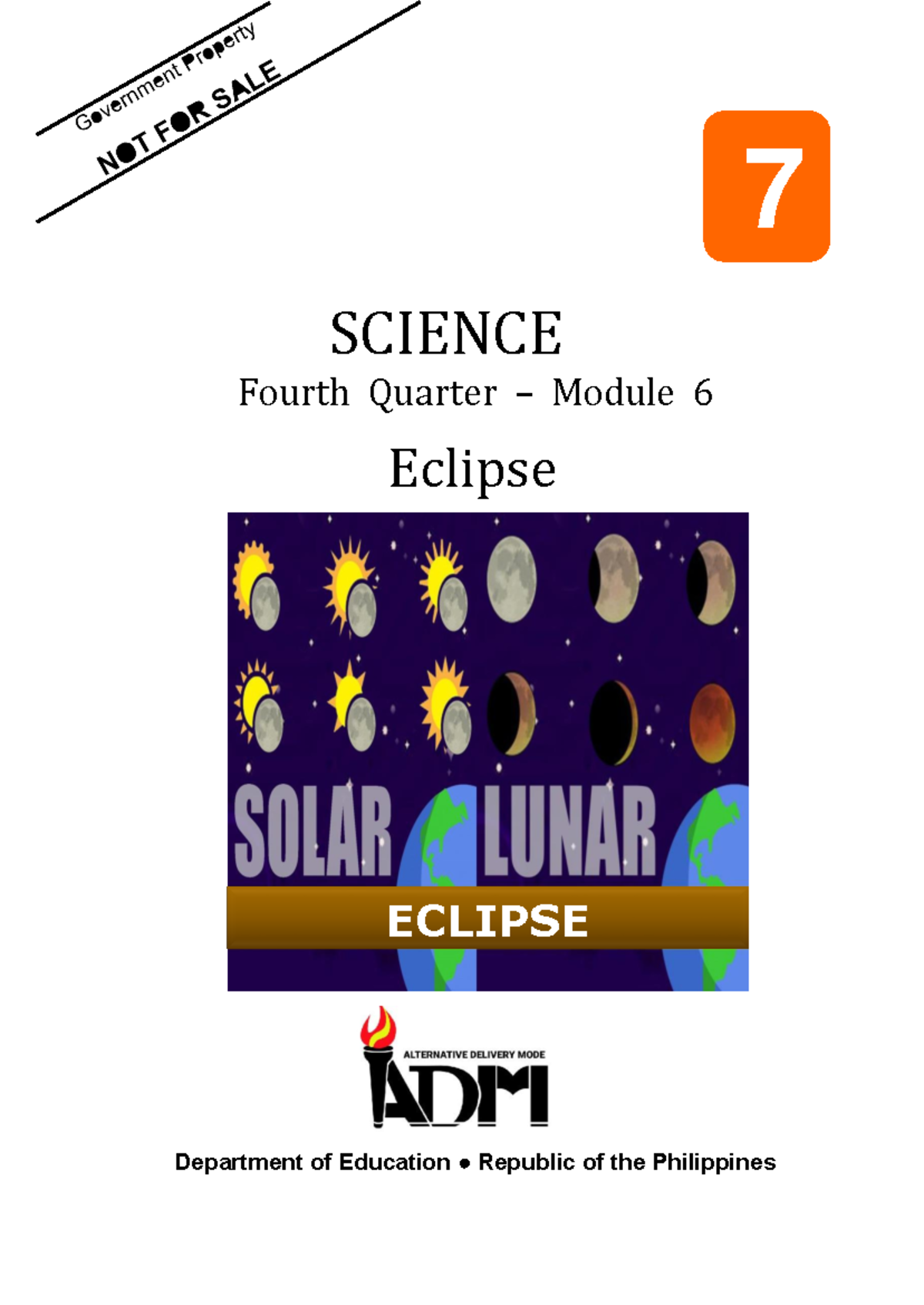 Science 7 Q4 M6 V4 Eclipse 7 Science Fourth Quarter Module 6 Eclipse Eclipse Department Of 6116