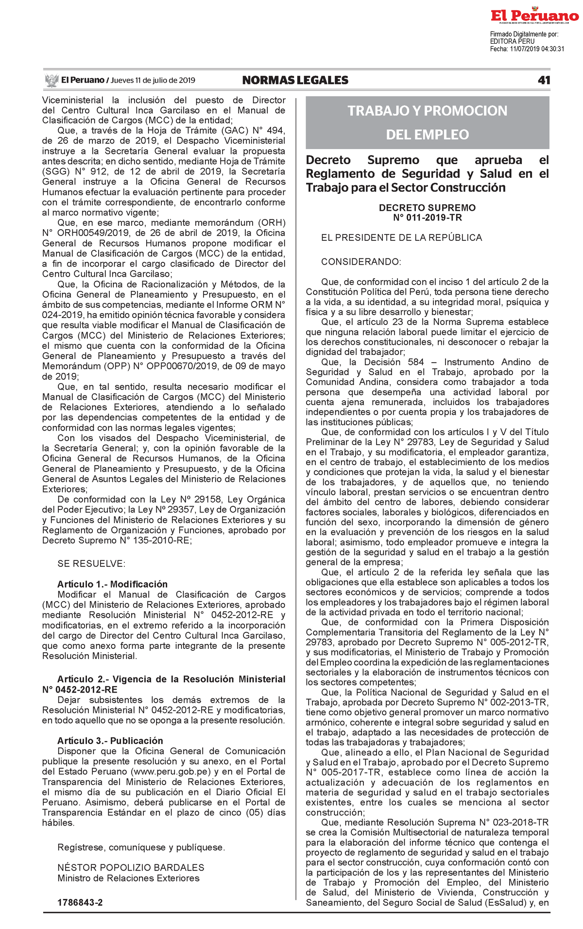 Decreto Supremo N 011 2019 Tr 1787274 4 - El Peruano / Jueves 11 De ...