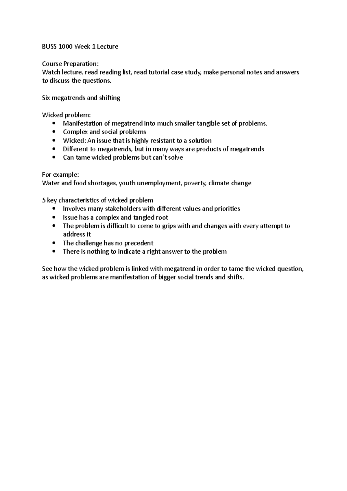 BUSS1000 Week 1 Lecture - BUSS 1000 Week 1 Lecture Course Preparation ...