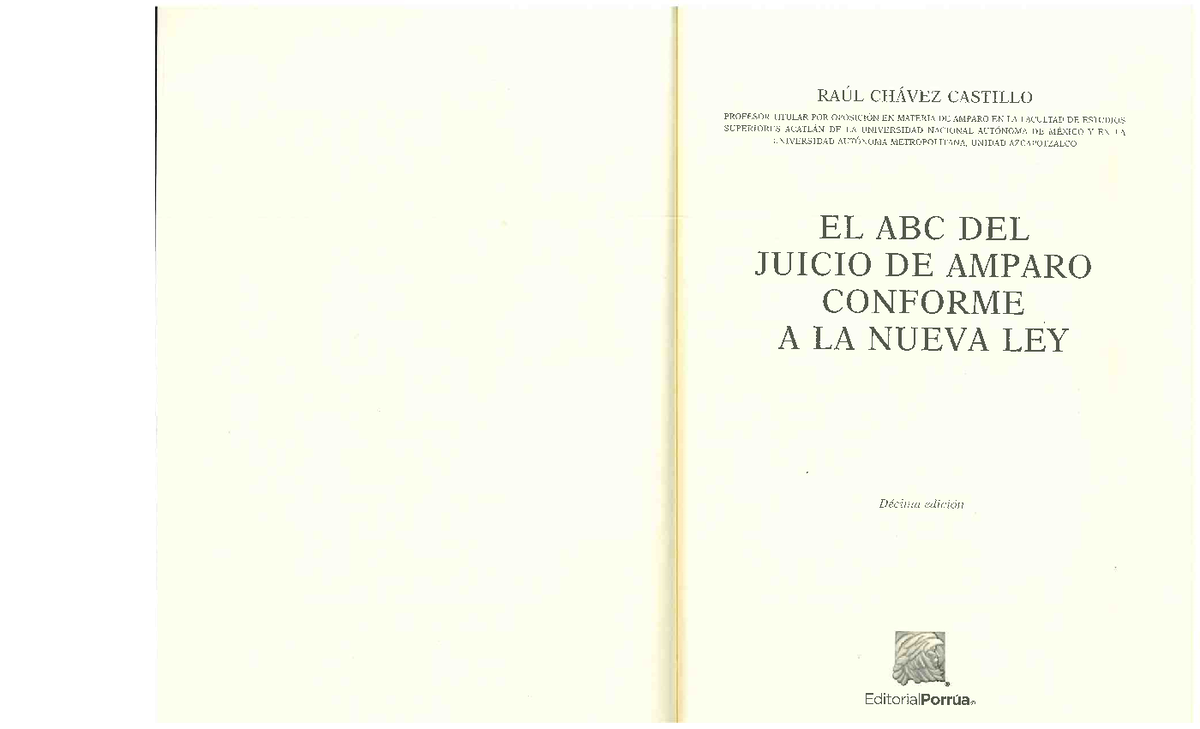 Porrúa El ABC del Juicio de Amparo conforme a la nueva ley Raúl - Studocu