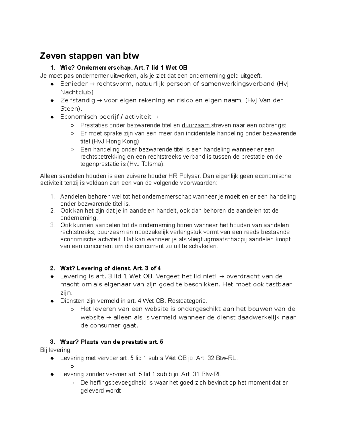 Het Zeven Stappenplan - Omzetbelasting - Zeven Stappen Van Btw 1. Wie ...