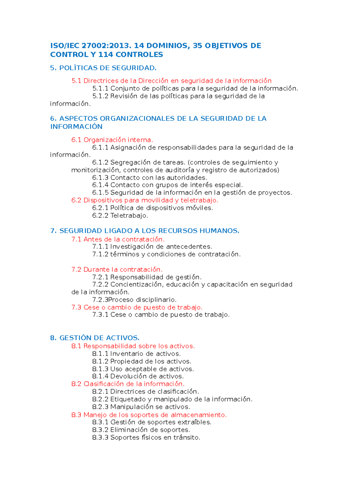 Controles Iso Iso Iec Dominios Objetivos De