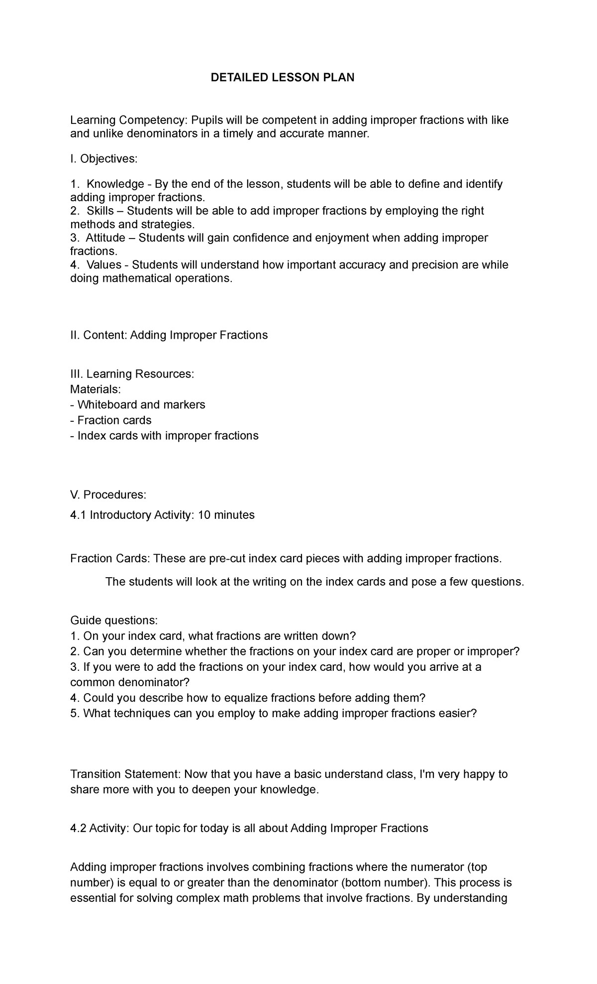 Hahay - DETAILED LESSON PLAN Learning Competency: Pupils will be ...