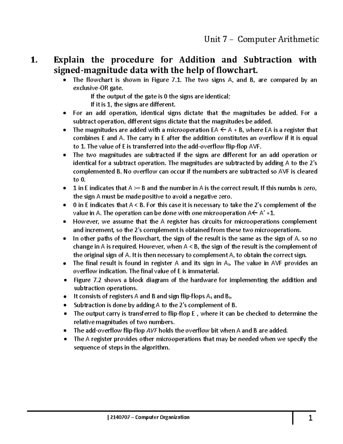 3140707 Computer Organization & Architecture-Notes PDF-Units-7 - 1 ...