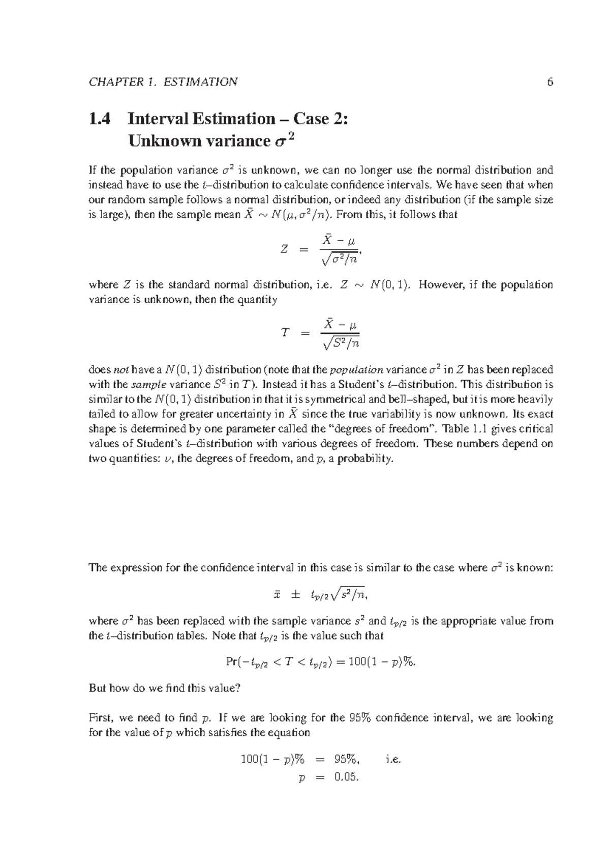 MAS1403 2016-2017 Lecture Notes Chapter 1(ii) - Interval Estimation II ...