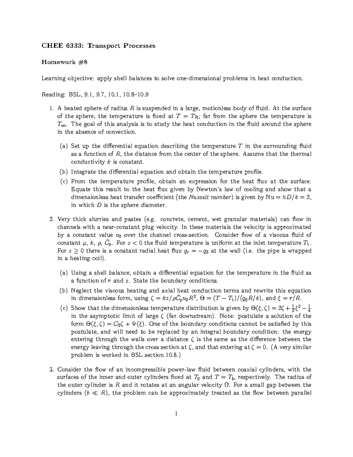 CHEE 6333 HW 08 - Tutorial by Dr Jacinta Conrod. Its a graduate-level ...