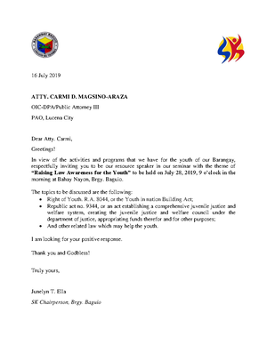 Mylene De Pablo - the - Mylene Abuke De Pablo P-1 Brgy. Cabacungan ...