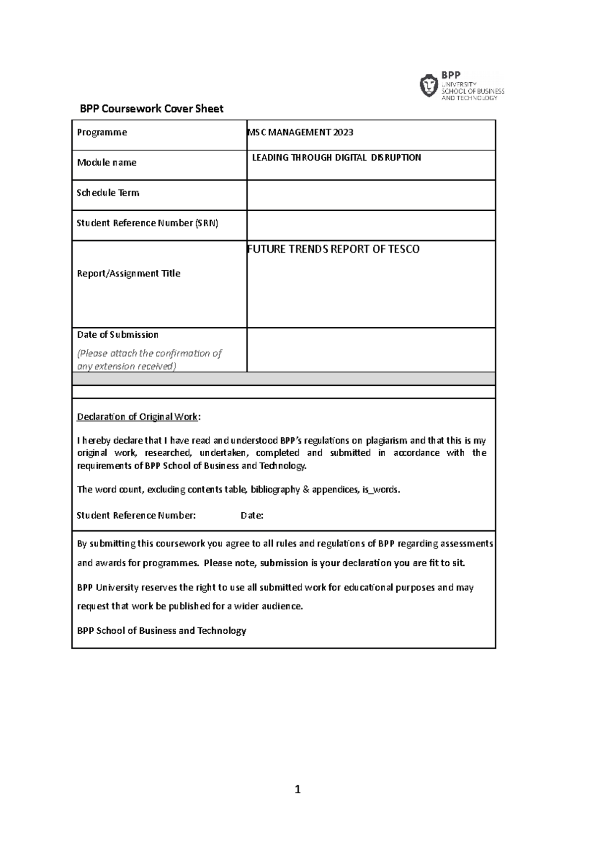 Assignment leading - BPP - Studocu