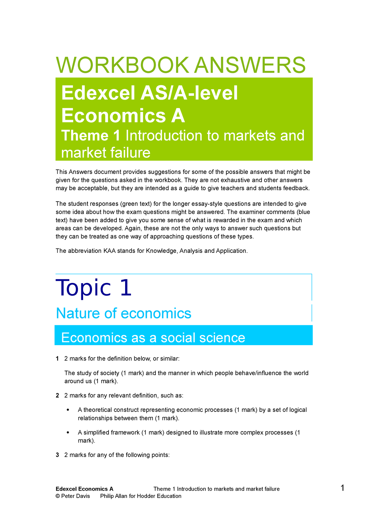 Economics Edexcel-Theme 1-Workbook-Answers - WORKBOOK ANSWERS Edexcel ...