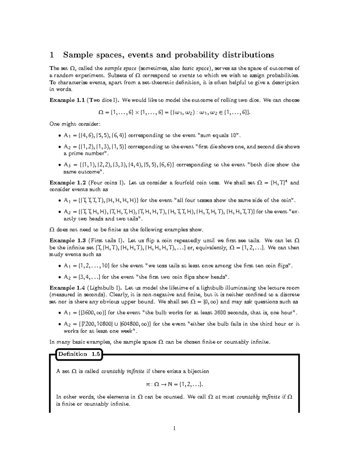 Sample Spaces, Events And Probability Distributions - Subsets ...