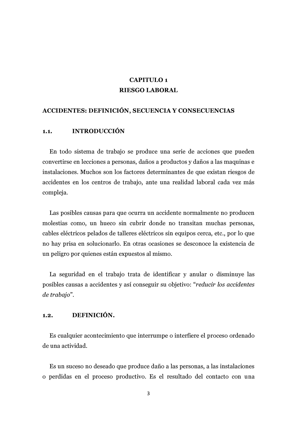 GS-Cap 1 Accidente - CAPITULO 1 RIESGO LABORAL ACCIDENTES: DEFINICIÓN ...