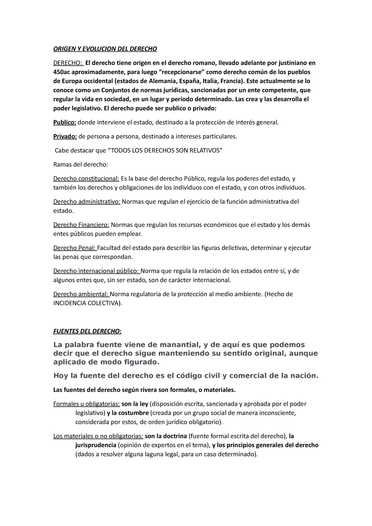 Resume Primer Parcial, Inst. De Der. Priv. Dra. Paradiso - ORIGEN Y ...