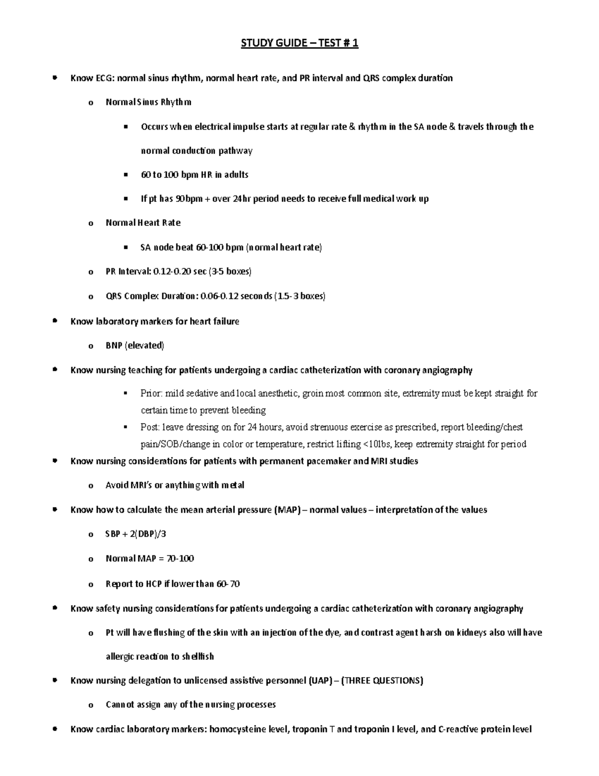 msii-exam-1-studyguide-study-guide-test-1-know-ecg-normal-sinus