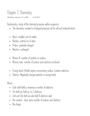 Chapter 3 Cells - Lecture notes 3 - Warning: TT: undefined function: 32 ...