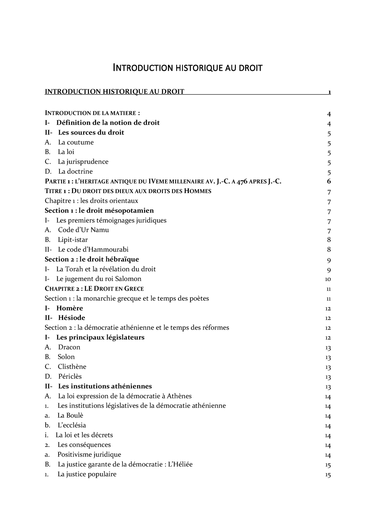 Introduction Historique Au Droit - S1 (2022-2023) - INTRODUCTION ...