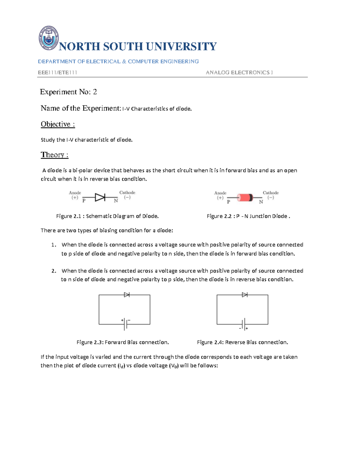 Lab Manual 1 DEPARTMENT OF ELECTRICAL & COMPUTER ENGINEERING EEE111