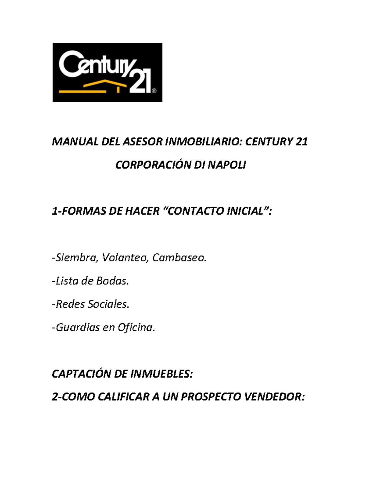 411518577 Manual Del Asesor Inmobiliario 1 - MANUAL DEL ASESOR ...