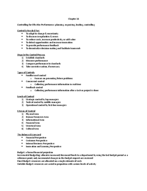 MGT 3013 Test 2 Study Guide Anderson - Test 2 Study Guide CH 5 ...