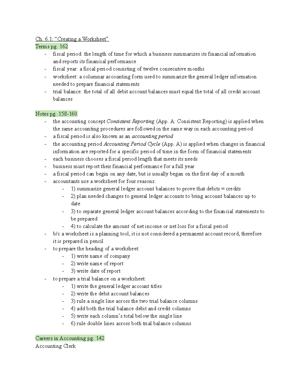 Period 5 Chapter 6 Notes Ch. 6 “Creating a Worksheet” Terms pg. 162