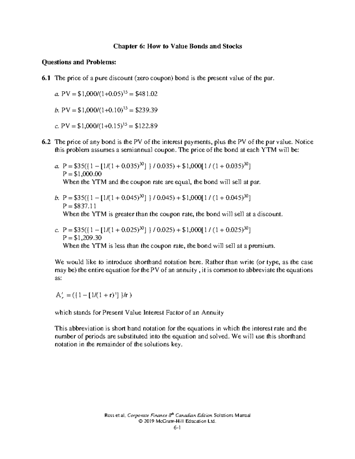 Chapter+6 +Practice+Questions+ Answers - Ross et al, Corporate Finance ...