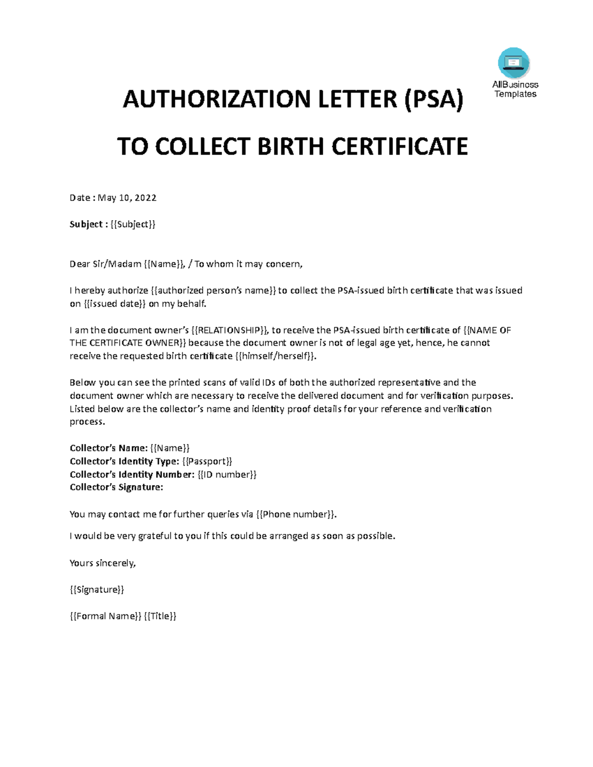 Sample Authorization Letter Philippines 0519