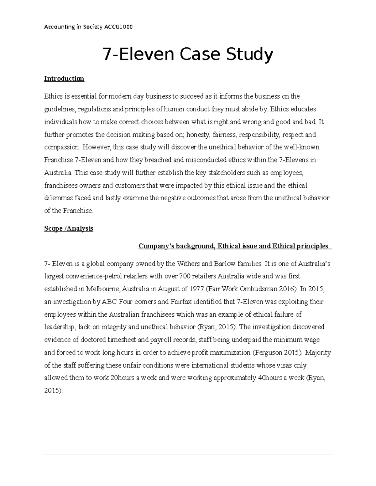 merryvale case study unit 7