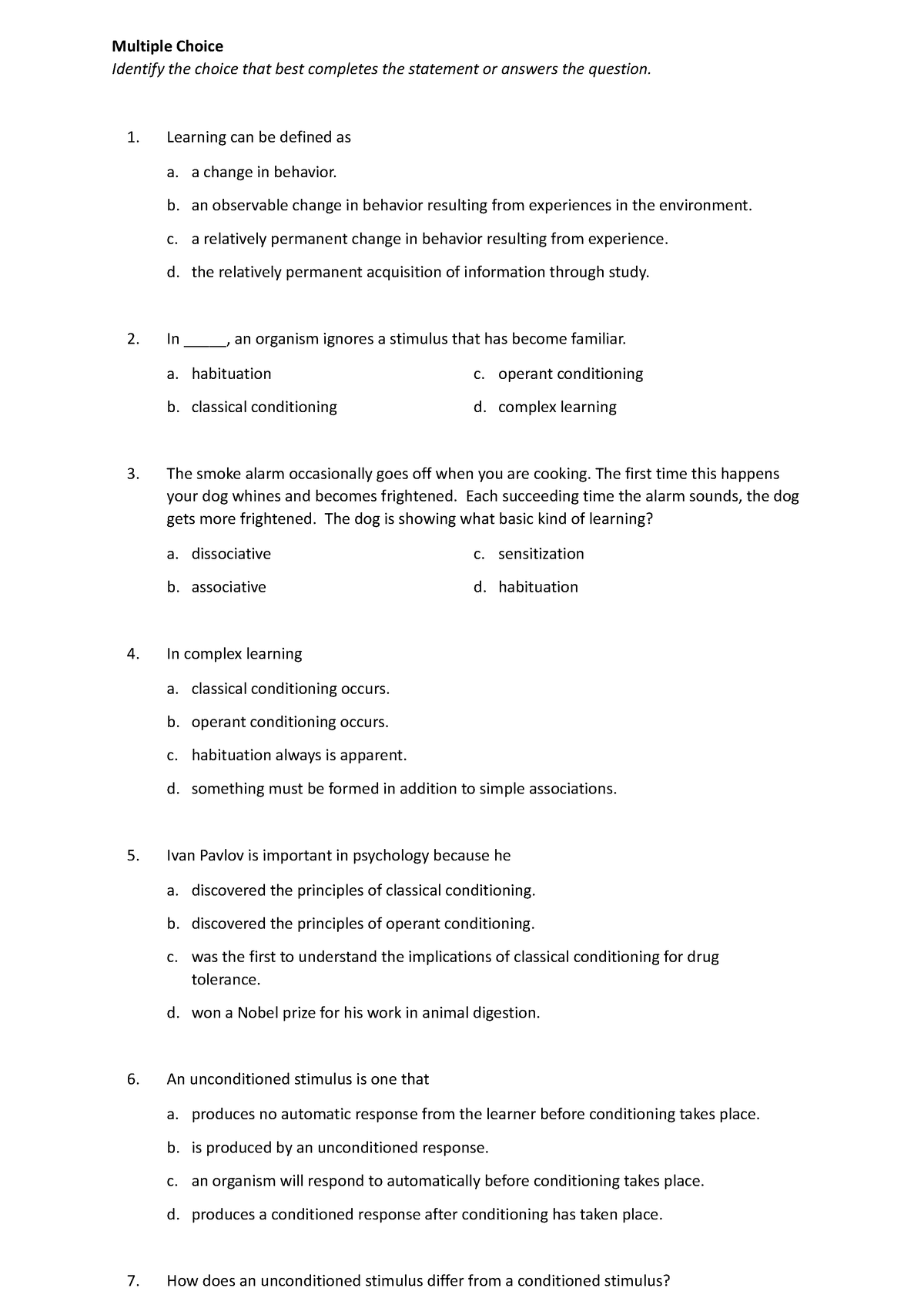 Chapter 7 Of Introduction To Psychology - Name: Ch7 - Learning ...