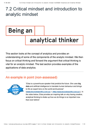 examples of being analytical