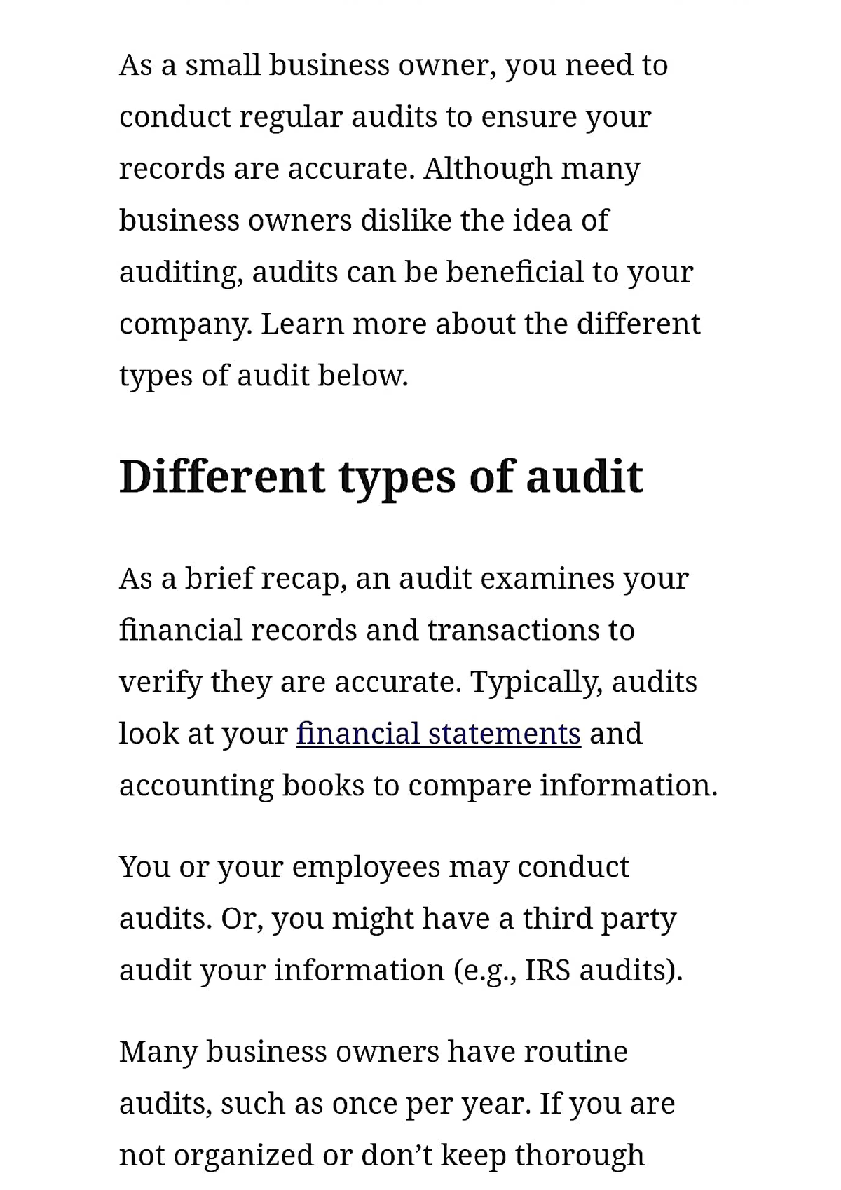 Types Of Audit - B.Com - Studocu