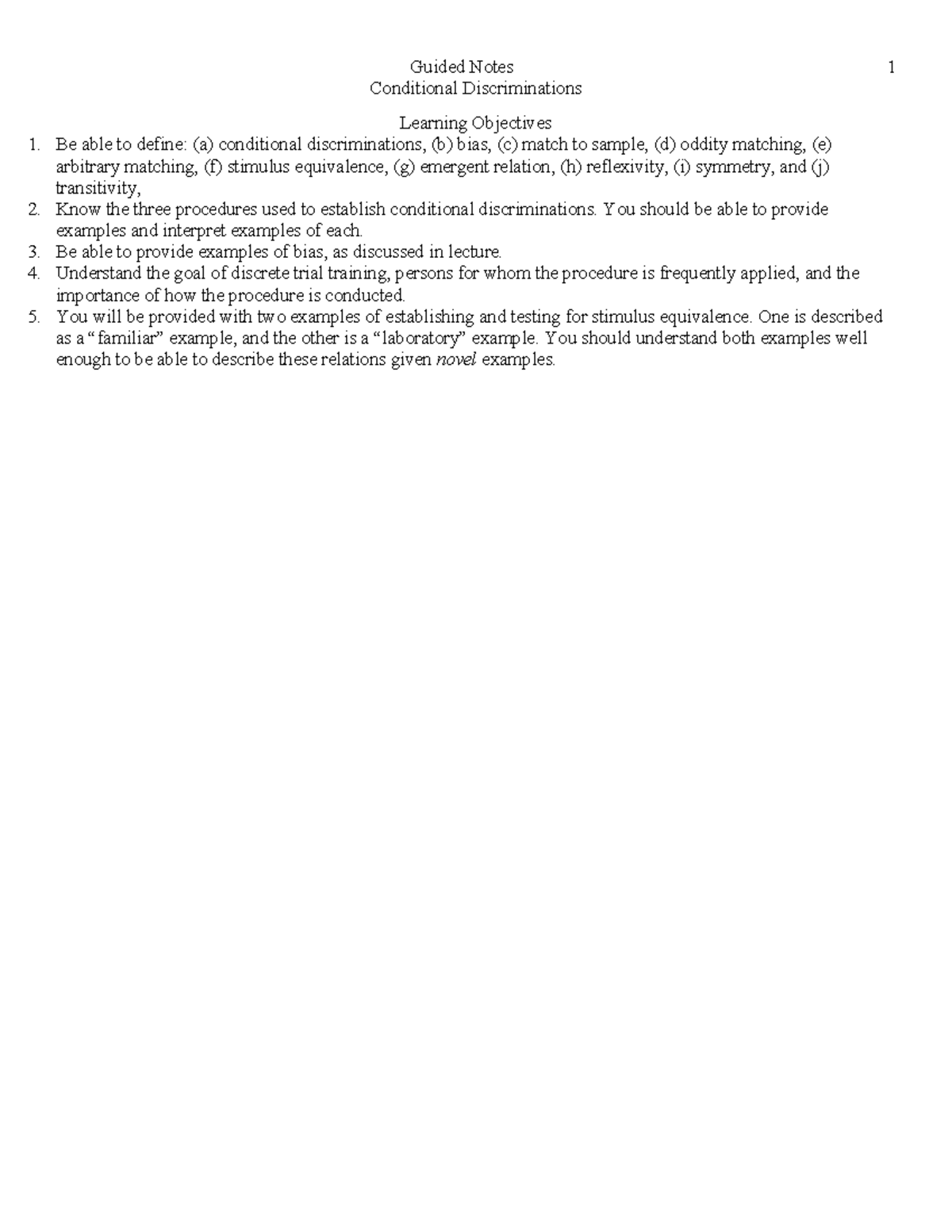 10Conditional Discriminations Conditional Discriminations Learning