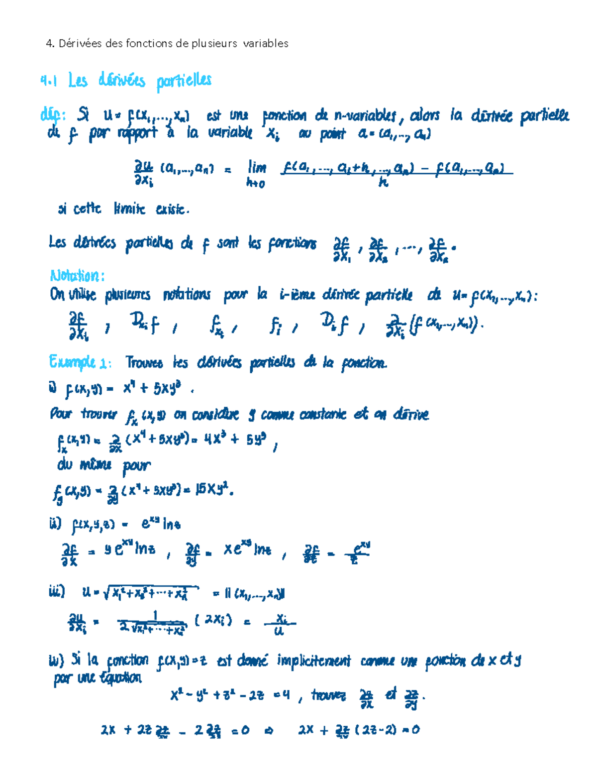 4. Dérivées des fonctions à plusieurs variables 771169 ...