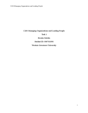 C200 Task 2 1/2024 - C200 Managing Organizations and Leading People ...