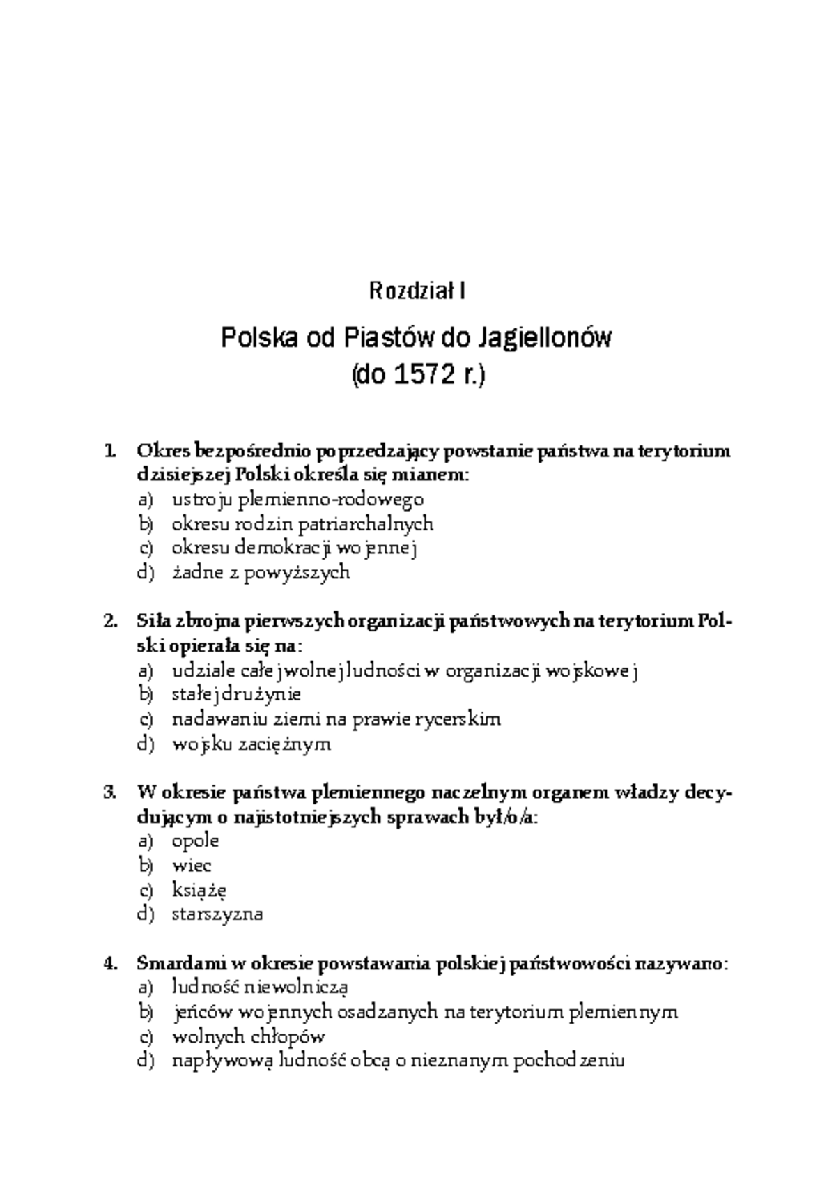 Za Panowania Piastów I Jagiellonów Sprawdzian Nowa Era Chomikuj www.studocu.com