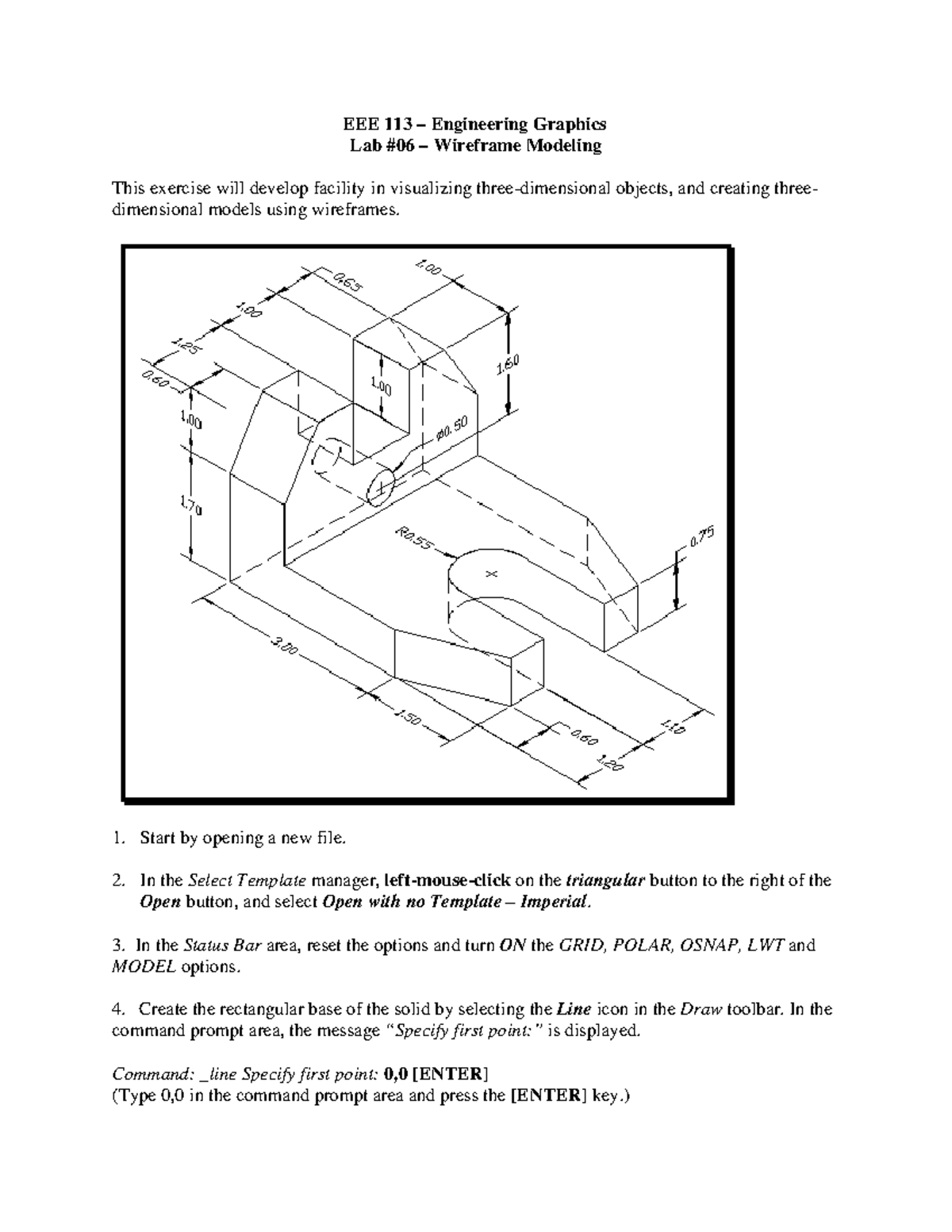 Lab #06 – Wireframe Modeling - Engineering Drawing - CUI - Studocu