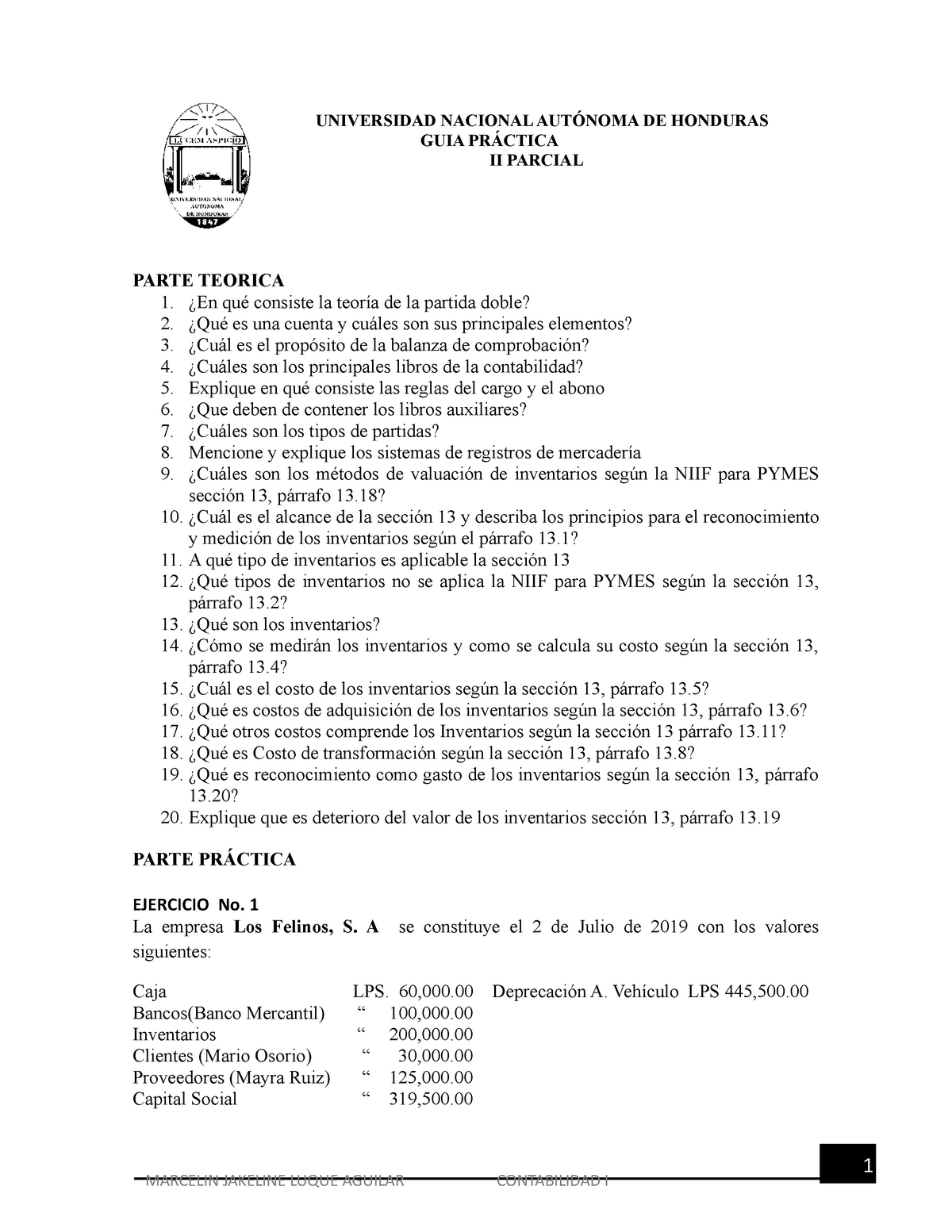 Guia II Parcial - ..... - UNIVERSIDAD NACIONAL AUTÓNOMA DE HONDURAS ...