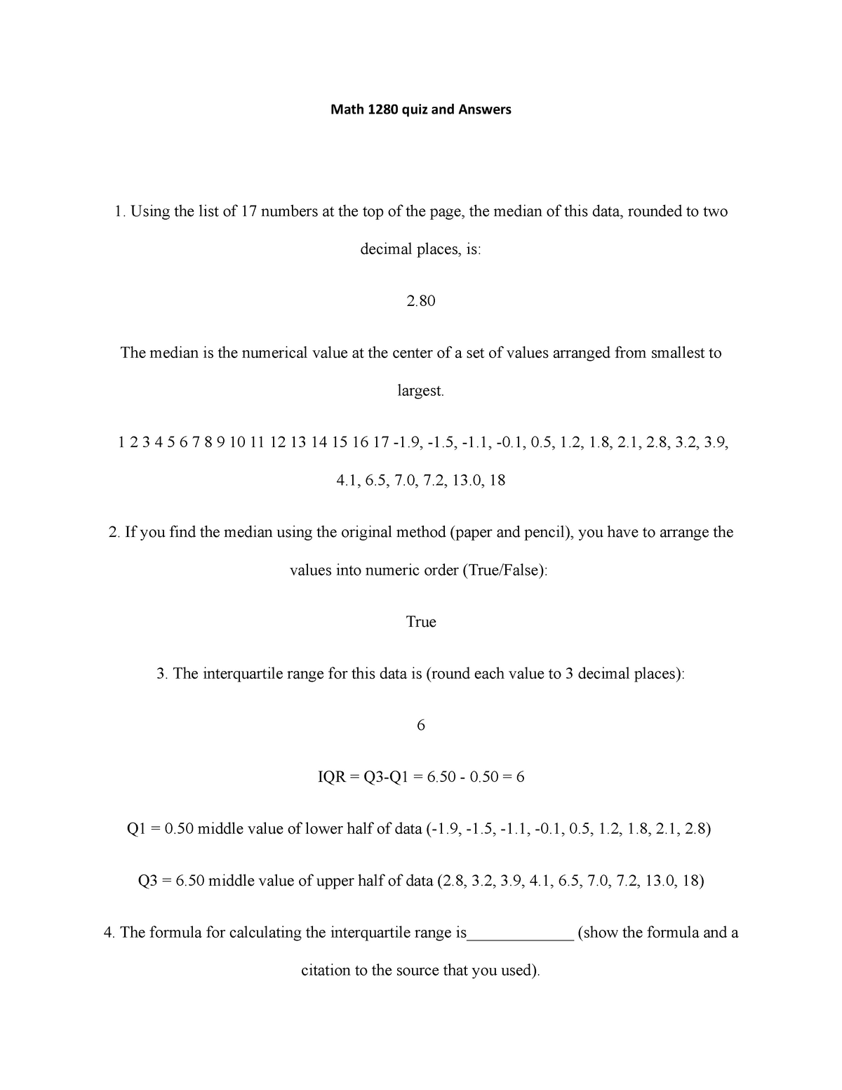 Math 1280 Quiz And Answers 2 - Math 1280 Quiz And Answers Using The ...