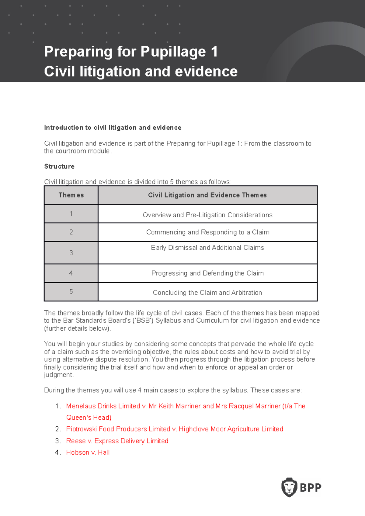 Introduction To Civil Litigation And Evidence - Preparing For Pupillage ...