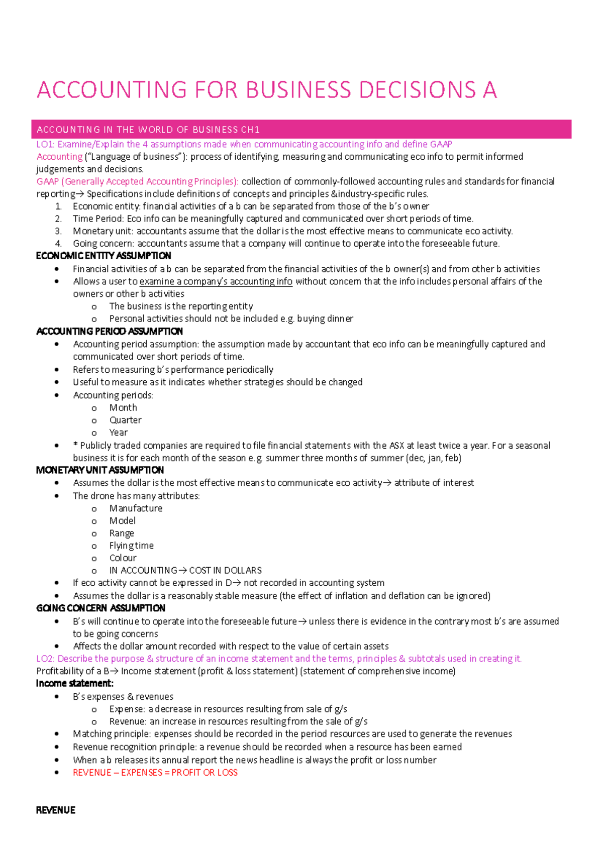 Accounting A Notes - Warning: TT: undefined function: 32 ACCOUNTING FOR ...