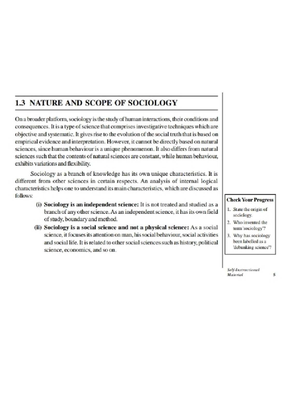 Nature and scope of sociology - B.A Economics - Studocu