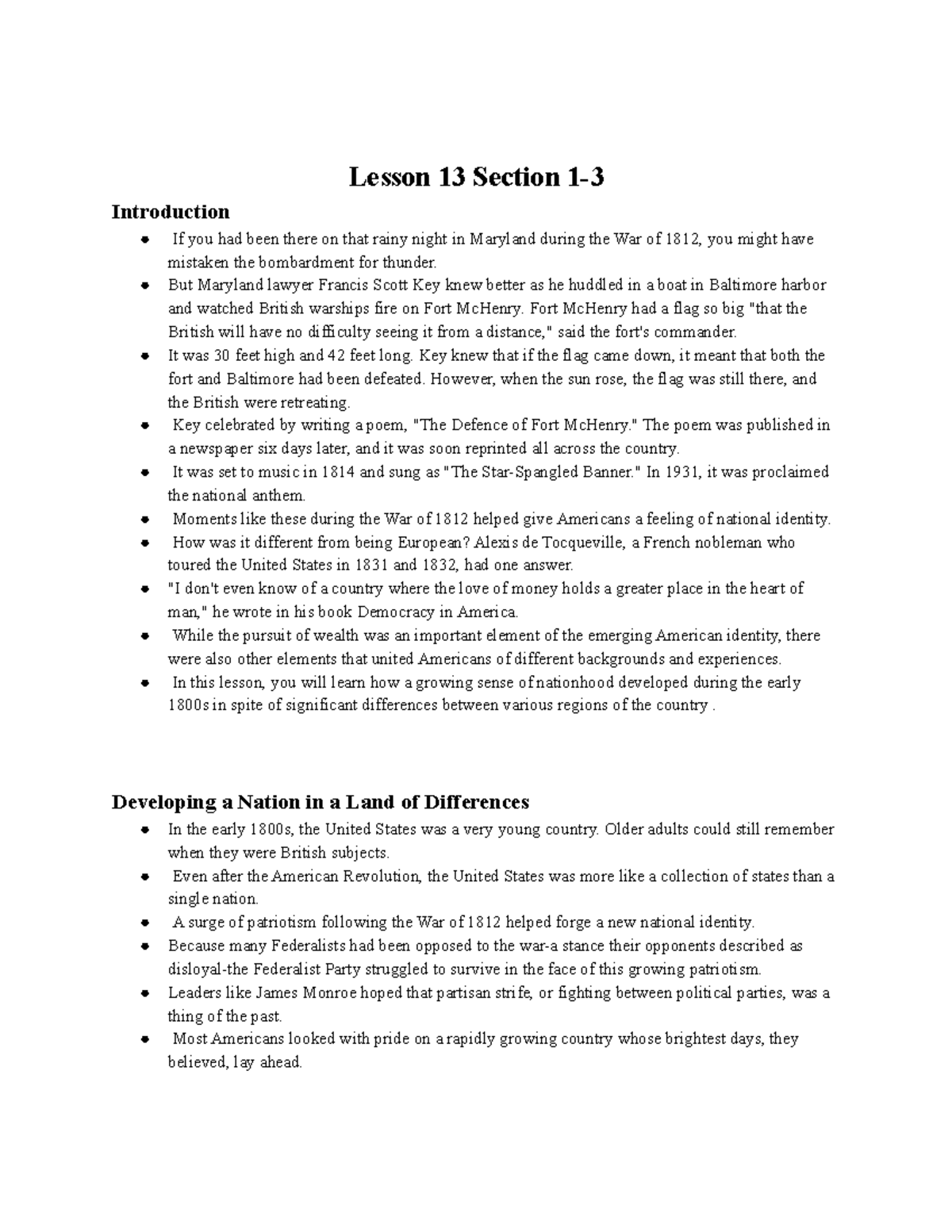 Lesson 13 Section 1-3 - Lesson 13 Section 1- Introduction If You Had ...