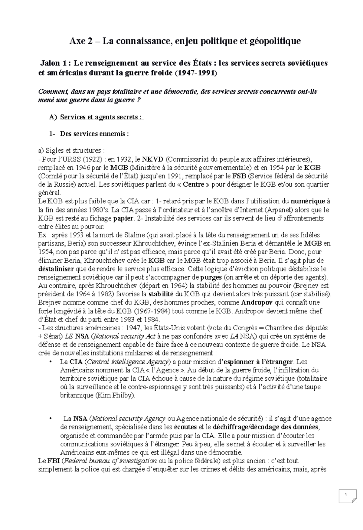 Axe 2 synthèse axe 2 Histoire Studocu