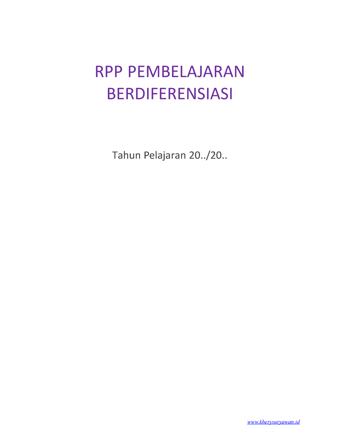 RPP Pembelajaran Berdiferensiasi- (SD) - RPP P EMB ELAJARAN B ER DIF ER ...