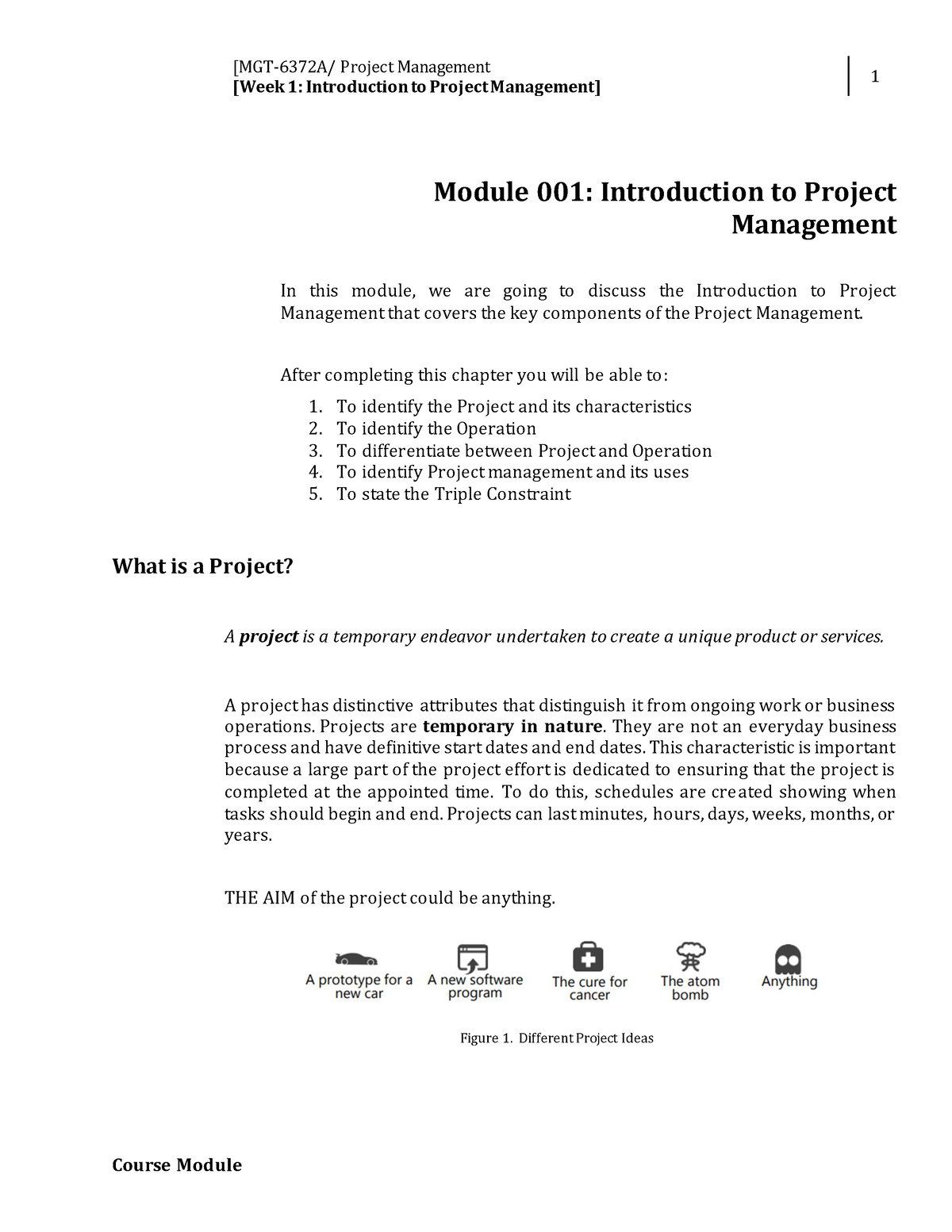 Week 1 - Introduction To Project Management - [MGT-6372A/ Project ...