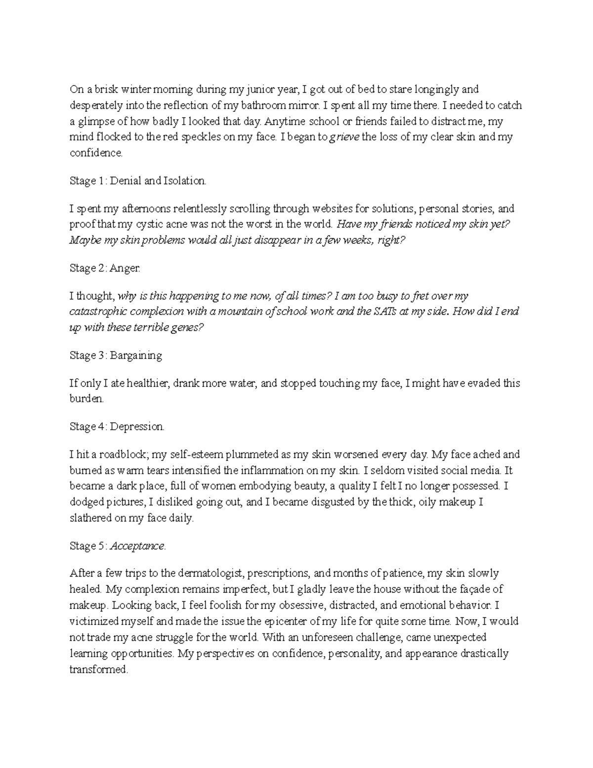 Challenge presentation - On a brisk winter morning during my junior ...