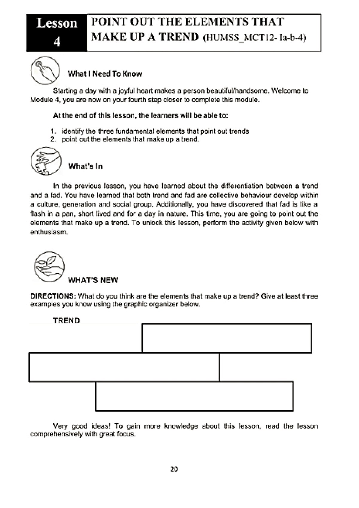 learning activity sheets in trends networks and critical thinking