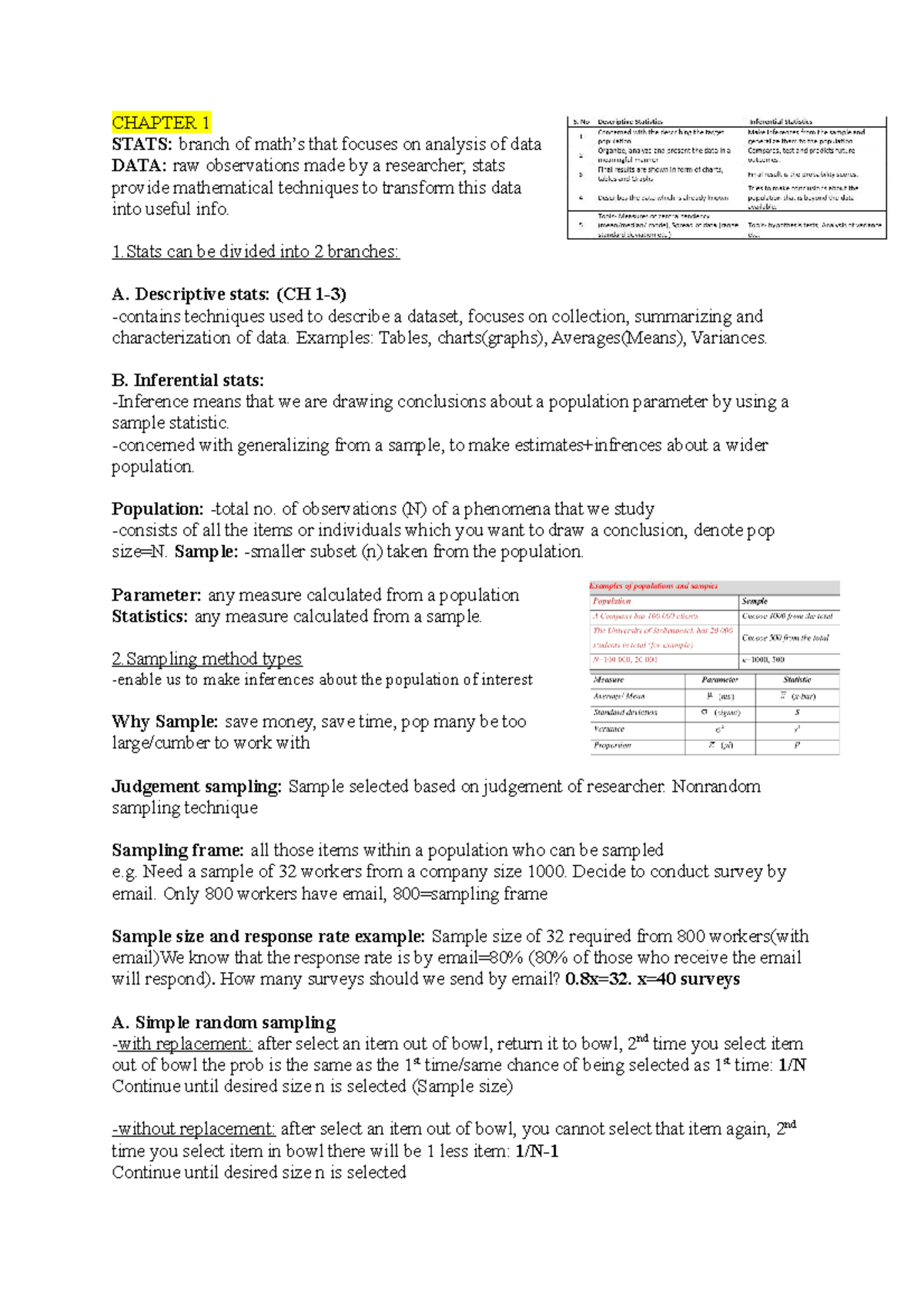 Stats M 176 - CHAPTER 1 STATS: branch of math’s that focuses on ...