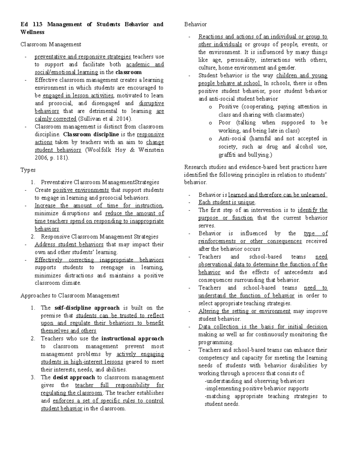 Ed-113-Reviewer - Reviewer - Ed 113 Management of Students Behavior and ...