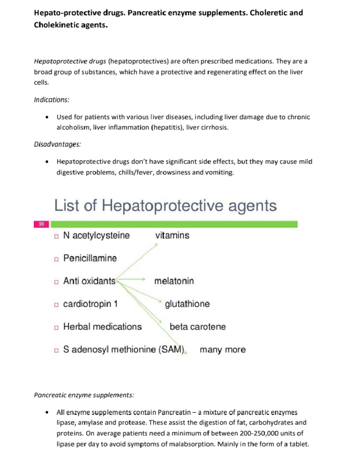 Hepatoprotective agents - MED - Studocu