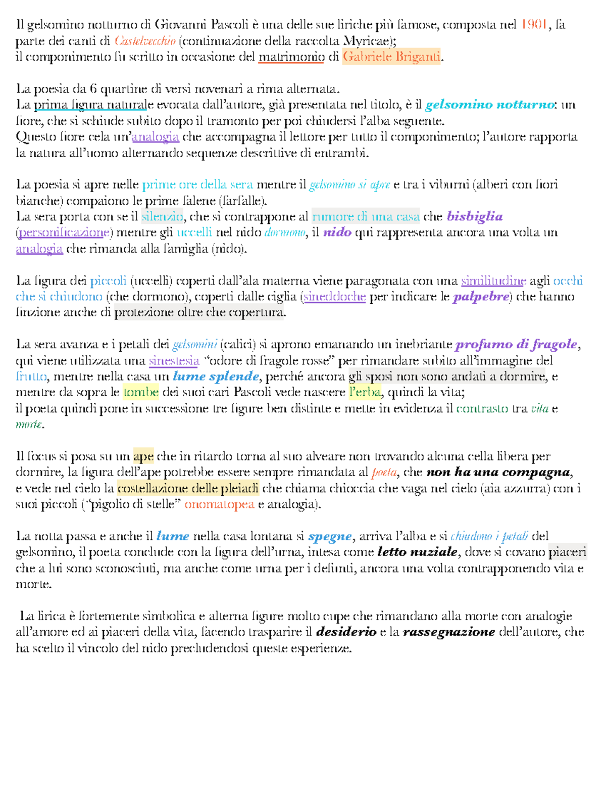 Gelsomino Notturno Pascoli Il gelsomino notturno